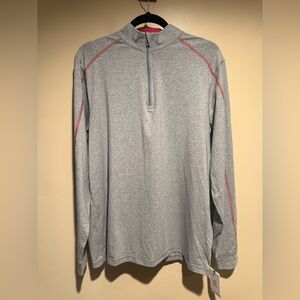NWT Tasc Performance Pullover quarter zip Mens medium Gray Bamboo Quarter Zip